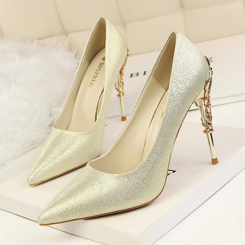 satin slim single shoes wedding shoes